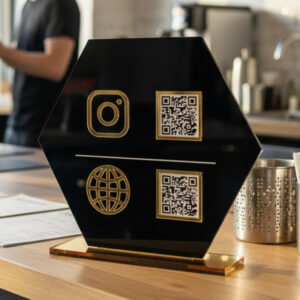 Social Media Stand with QR Code